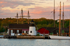 Mystic Seaport at twilight