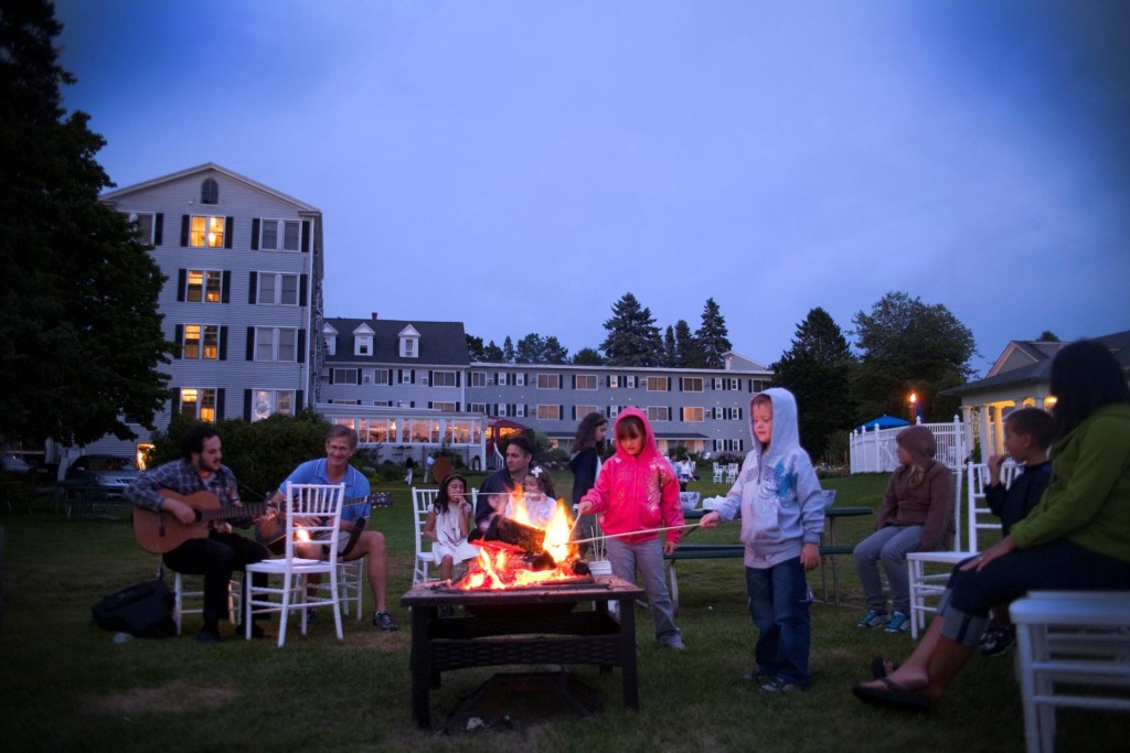 Bonfire at Nonantum Resort, family-friendly vacation