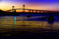 Twilight over harbor in Rhode Island by pshutterbug