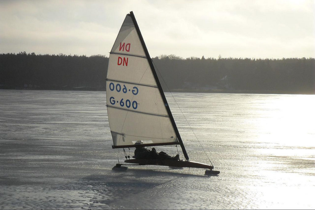 Ice sailing in New England.