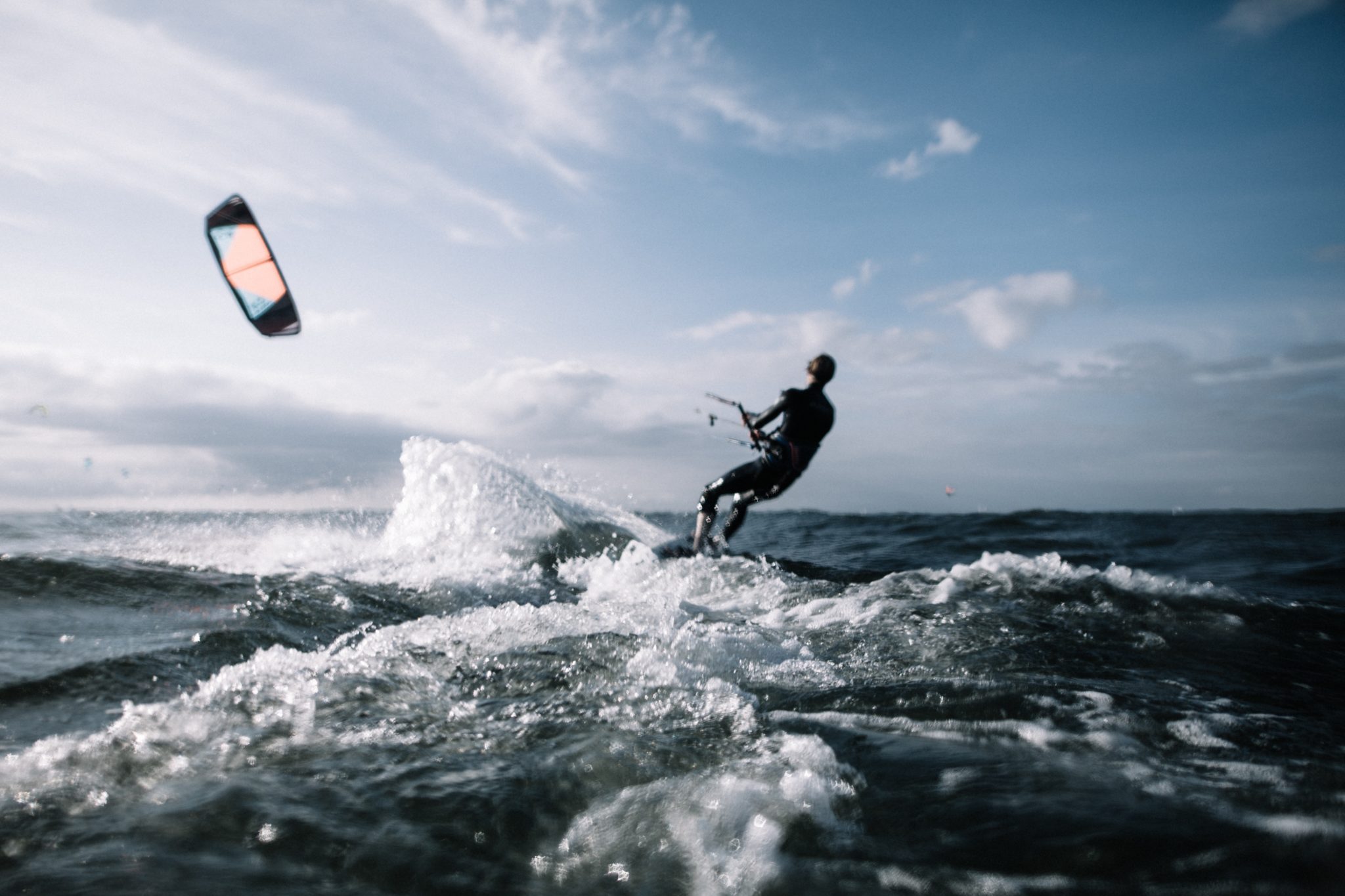 Wind surfing, one of the thrilling water sports of New England.